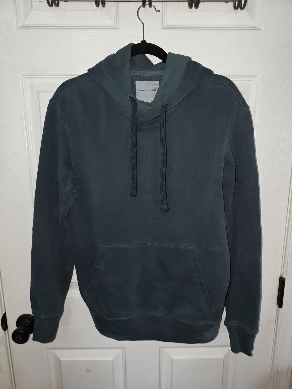 American Eagle Outfitters Oversized Teal Hooded Pullover Sweatshirt